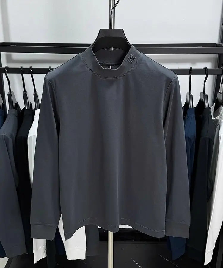 Luxury Men's Embroidered Long Sleeve T-Shirt