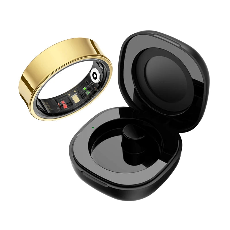 R09 Smart Health Ring with Charging Case – Unisex Fitness Tracker