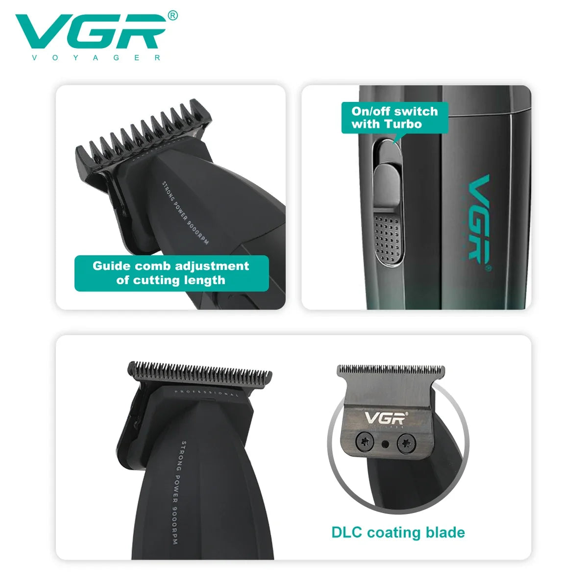 VGR V-906 Professional Rechargeable Hair Trimmer & Beard Clipper