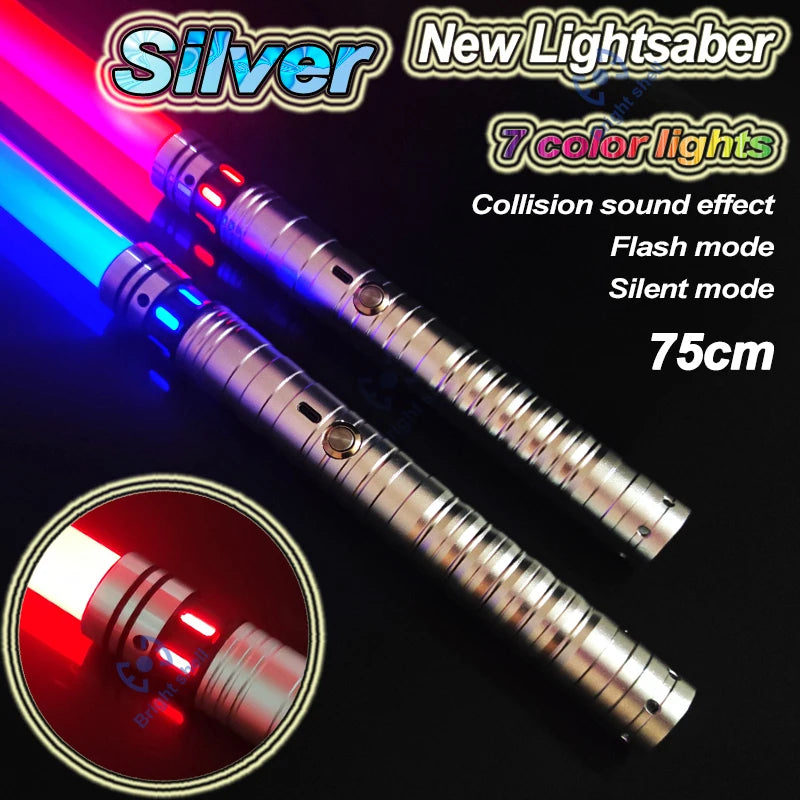 RGB Metal Lightsaber Laser Sword – 15 Color Change with Sound Effects