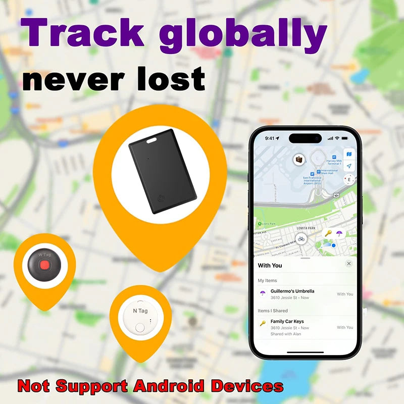 Slim Wallet Tracker Card – iPhone Smart Tag with Find My Support