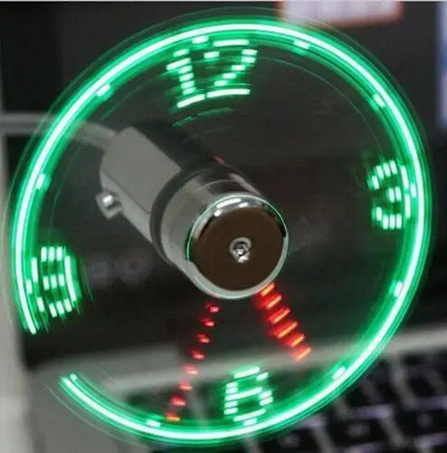 USB Mini Fan with LED Time Display – Creative Laptop Gadget