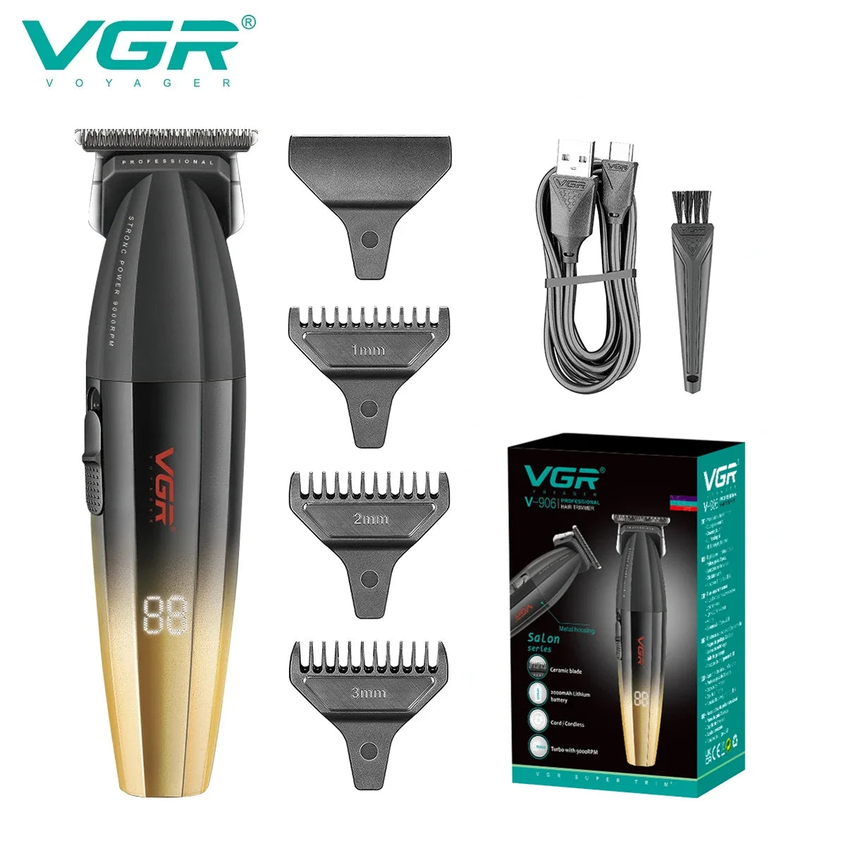 VGR V-906 Professional Rechargeable Hair Trimmer & Beard Clipper