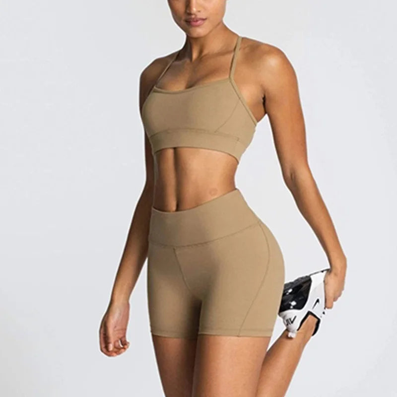 Leopard Print Yoga Set for Women Two Piece