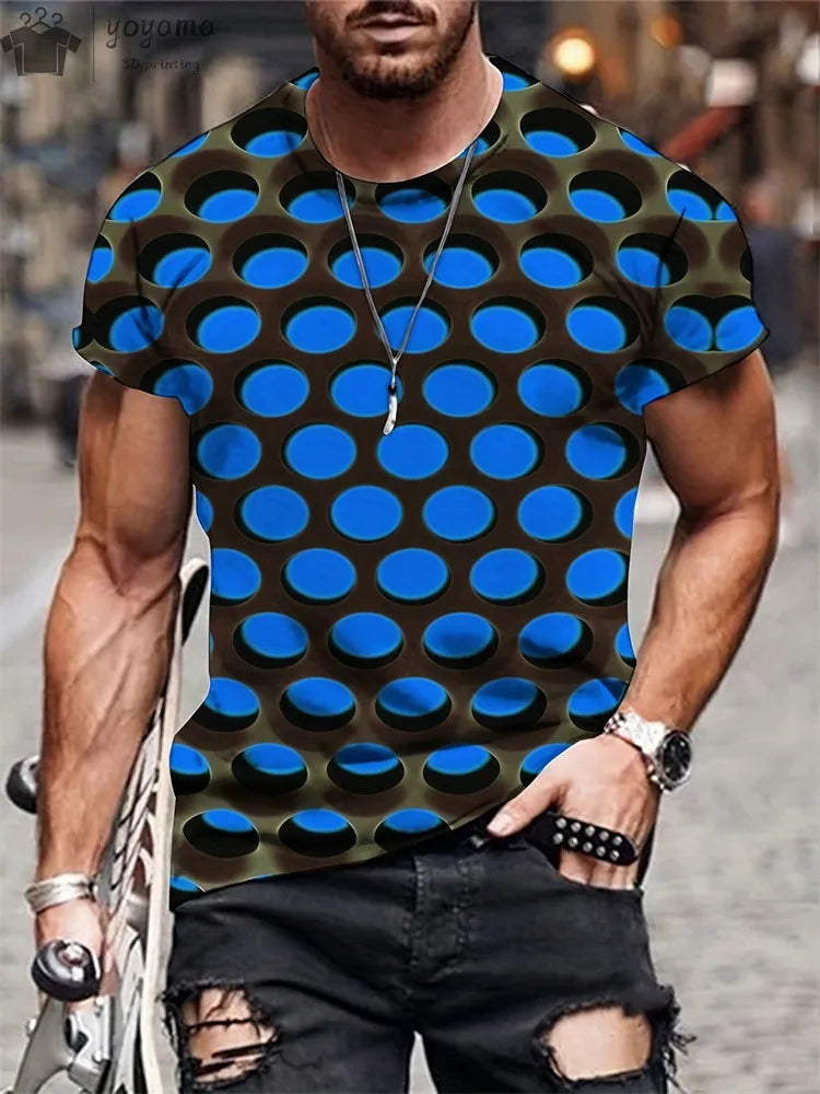 Men's 3D Printed Gradient Streetwear T-Shirt