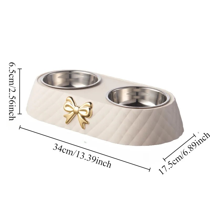 Double Pet Food and Water Bowl for Dogs and Cats Non-Slip Design