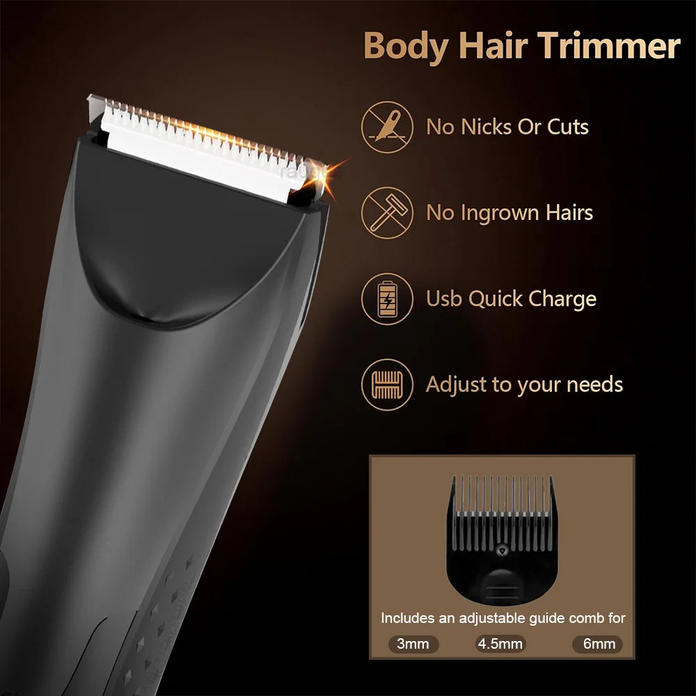 Men’s Electric Body & Facial Hair Trimmer – Portable Full-Body Shaver