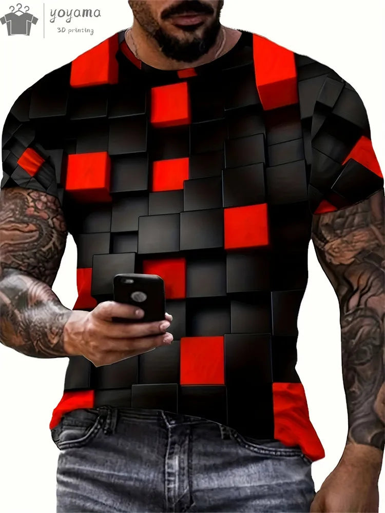 Men's 3D Printed Gradient Streetwear T-Shirt
