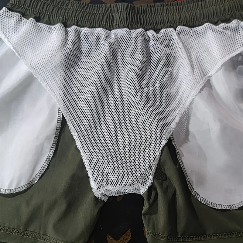 Men’s Quick Dry Swim Trunks with Zipper Pockets and Mesh Liner
