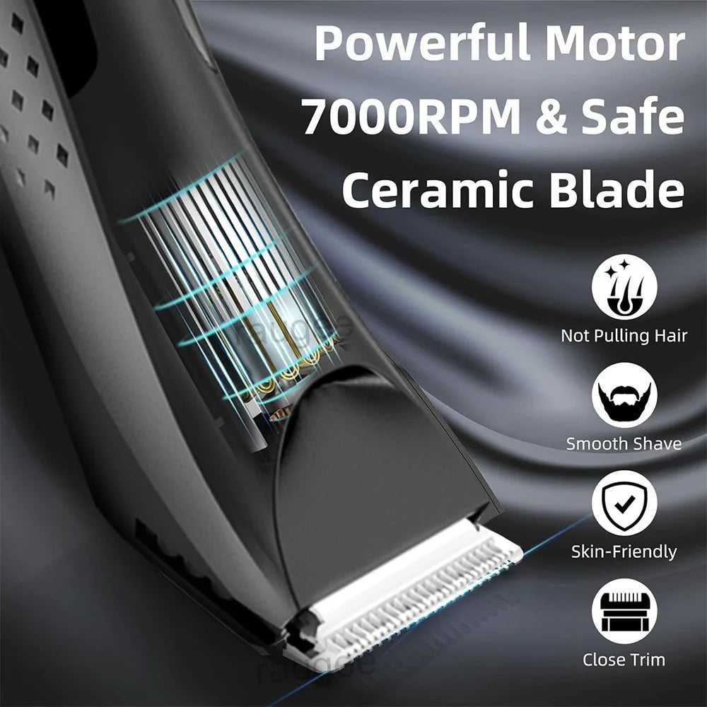 Men’s Electric Body & Facial Hair Trimmer – Portable Full-Body Shaver