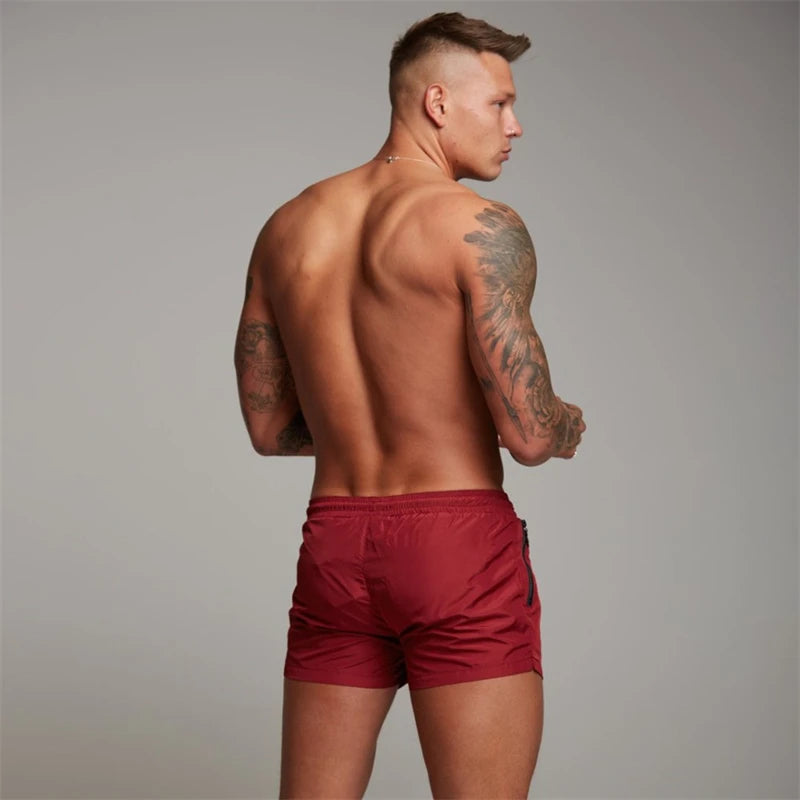 Men’s Quick Dry Swim Trunks with Zipper Pockets and Mesh Liner