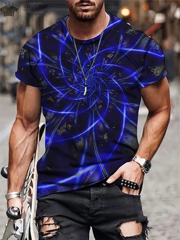 Men's 3D Printed Gradient Streetwear T-Shirt