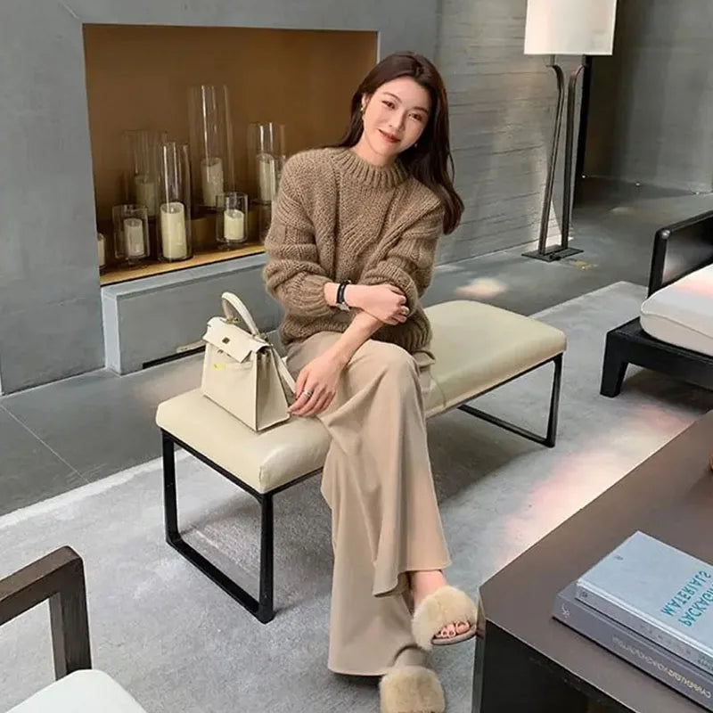 Lucyever Women's Lazy Style Knit Sweater