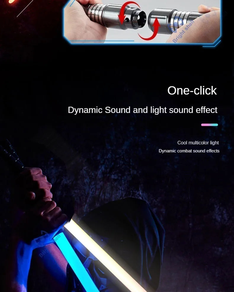 RGB Metal Lightsaber Laser Sword – 15 Color Change with Sound Effects