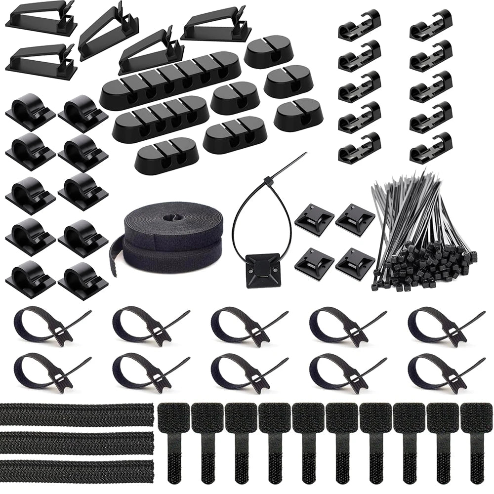 163-Piece Cable Organizer Kit – Home & Office Wire Management Set