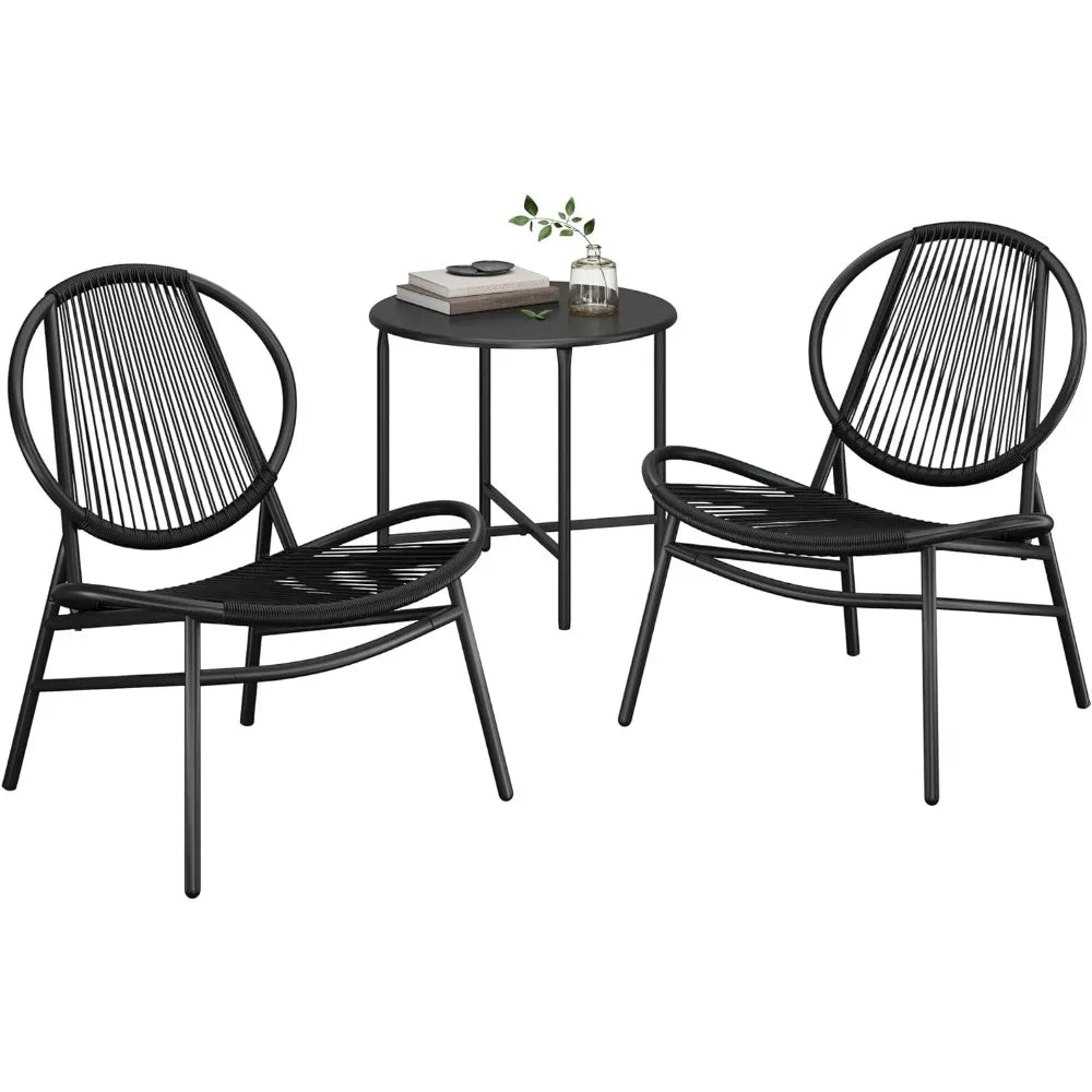 Acapulco Chairs, Side Table, Outdoor Garden Bistro Set