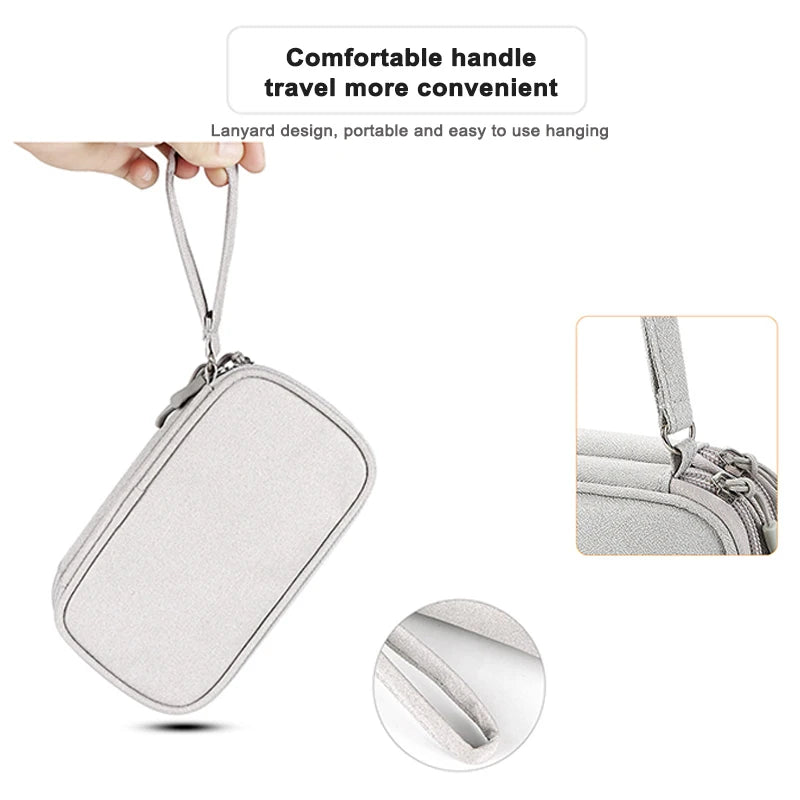 Double Layer Travel Cable Organizer – Waterproof Electronics Bag