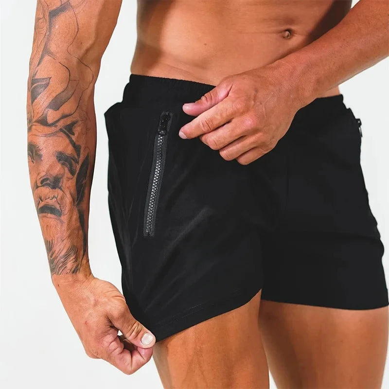 Men’s Quick Dry Swim Trunks with Zipper Pockets and Mesh Liner