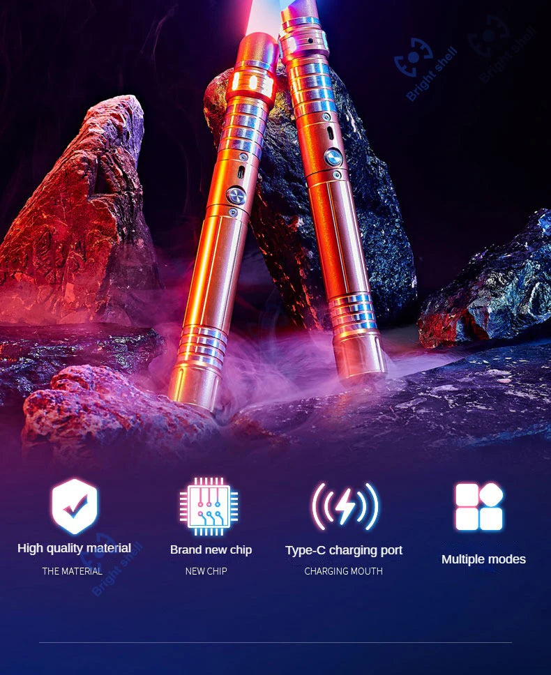 RGB Metal Lightsaber Laser Sword – 15 Color Change with Sound Effects