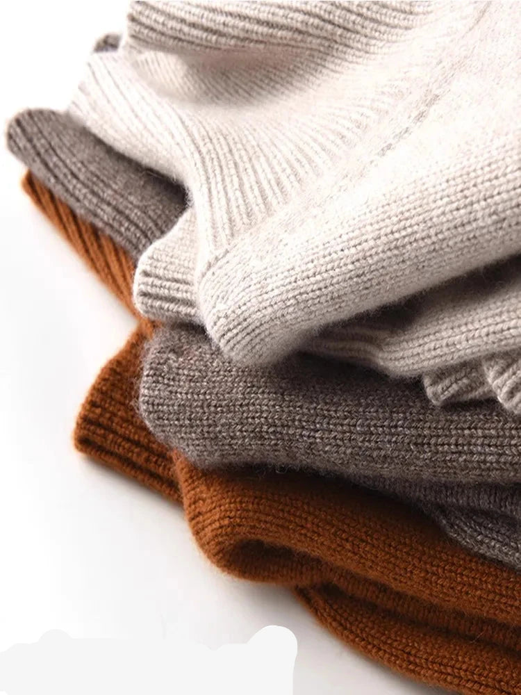 Luxury 100% Pure Cashmere Turtleneck Sweater for Women