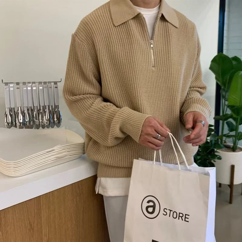 Men Korean Fashion Knitwear - Casual Pullover Sweater