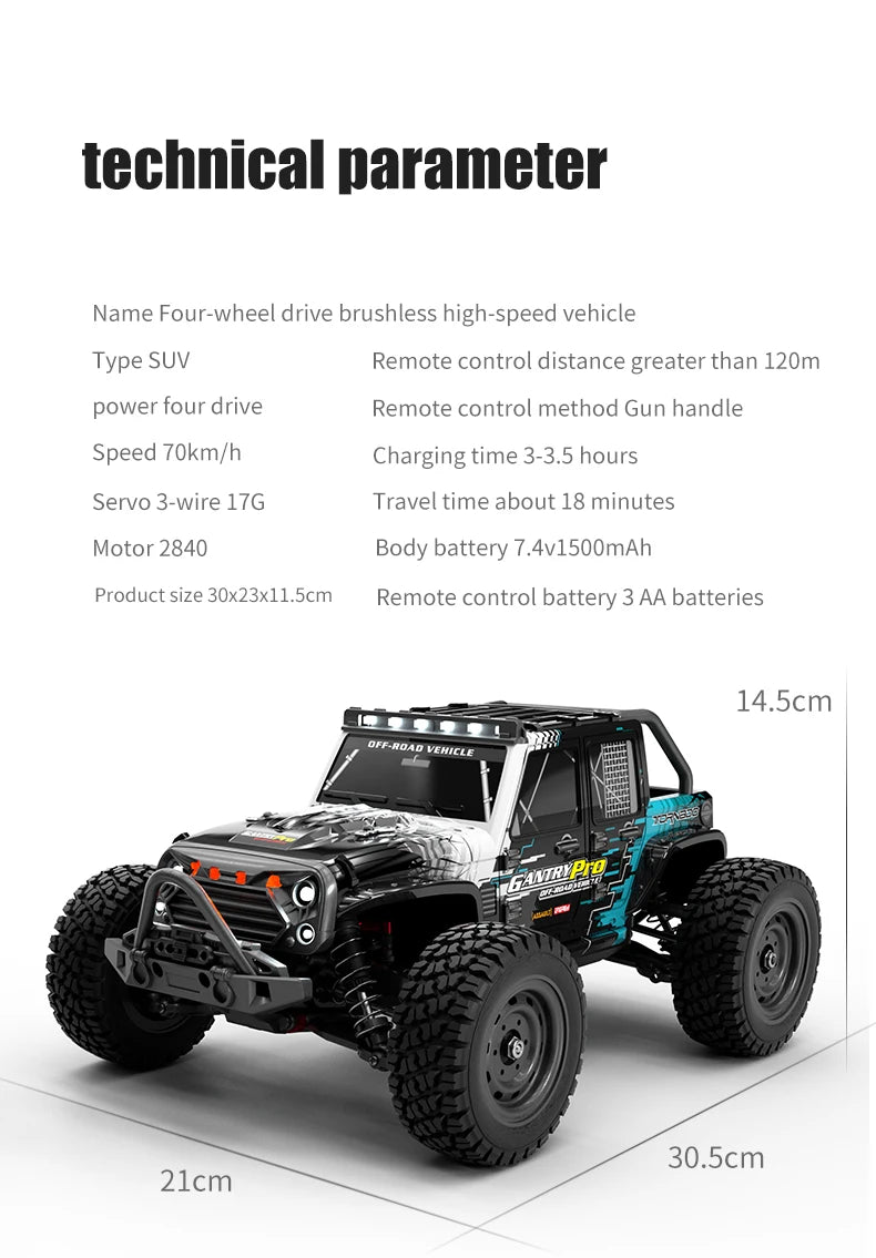 1:16 High-Speed 4WD RC Car - 70KM/H or 50KM/H