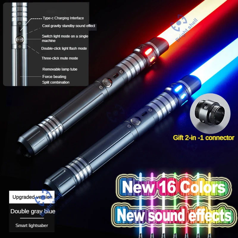 RGB Metal Lightsaber Laser Sword – 15 Color Change with Sound Effects