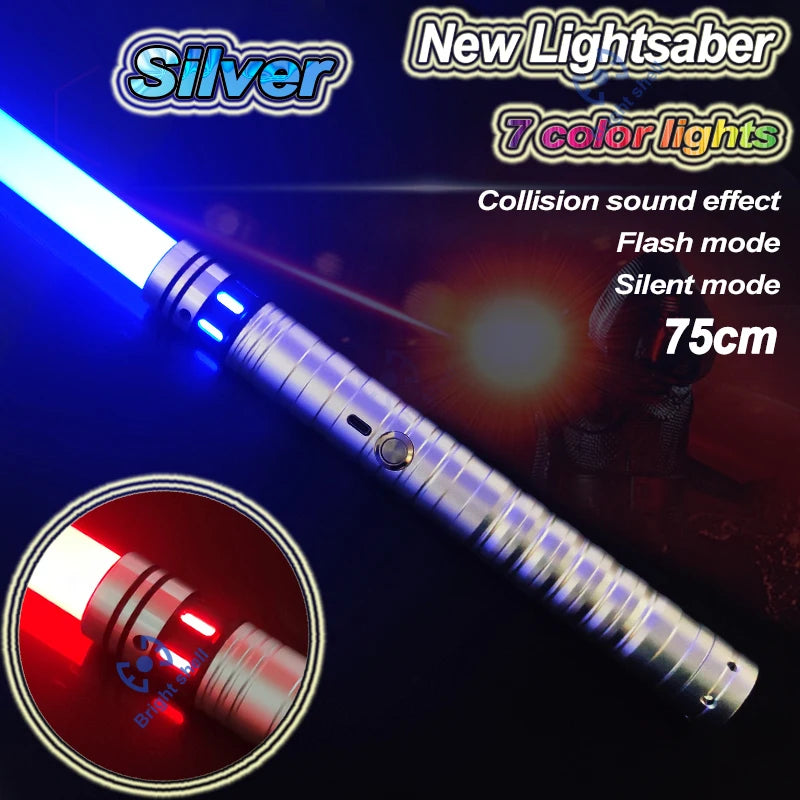 RGB Metal Lightsaber Laser Sword – 15 Color Change with Sound Effects
