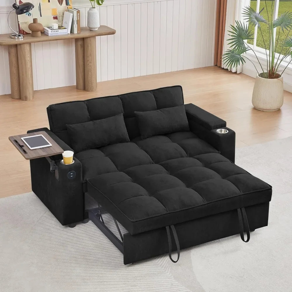 65'' Modern Chenille Sofa Bed - Versatile Living Room Furniture