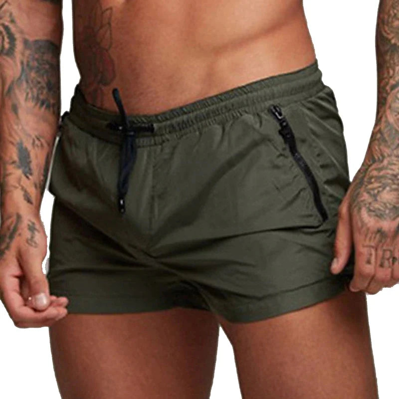 Men’s Quick Dry Swim Trunks with Zipper Pockets and Mesh Liner