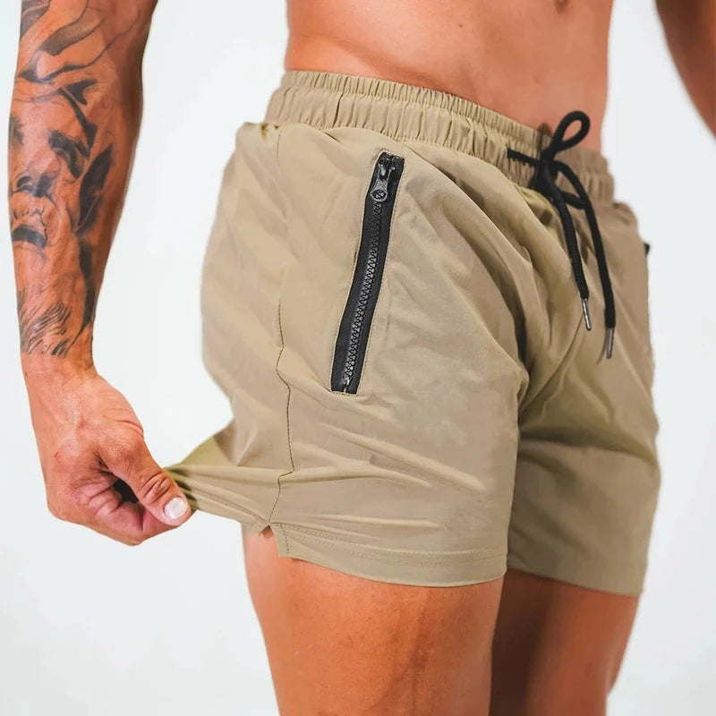 Men’s Quick Dry Swim Trunks with Zipper Pockets and Mesh Liner