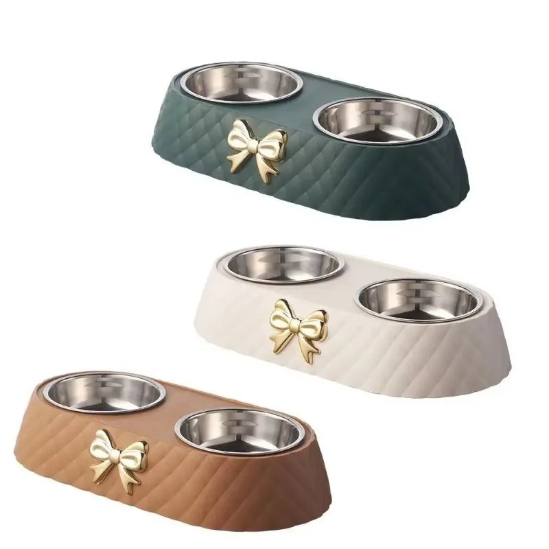 Double Pet Food and Water Bowl for Dogs and Cats Non-Slip Design