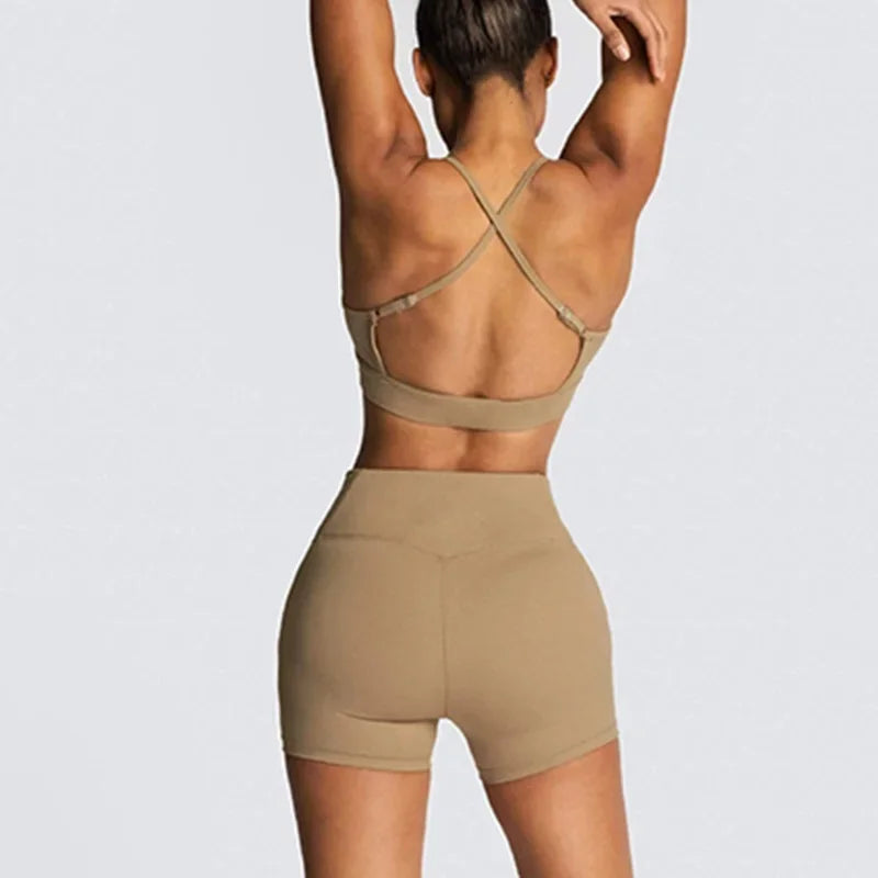 Leopard Print Yoga Set for Women Two Piece