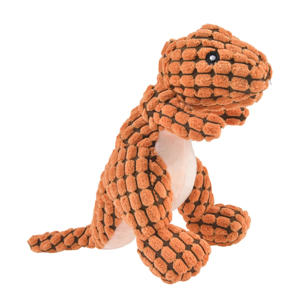 Interactive Plush Dinosaur Chew Toy for Small Dogs and Cats