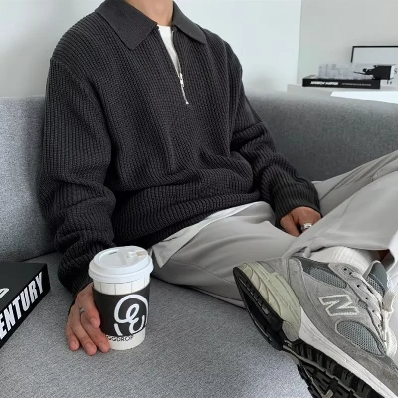 Men Korean Fashion Knitwear - Casual Pullover Sweater