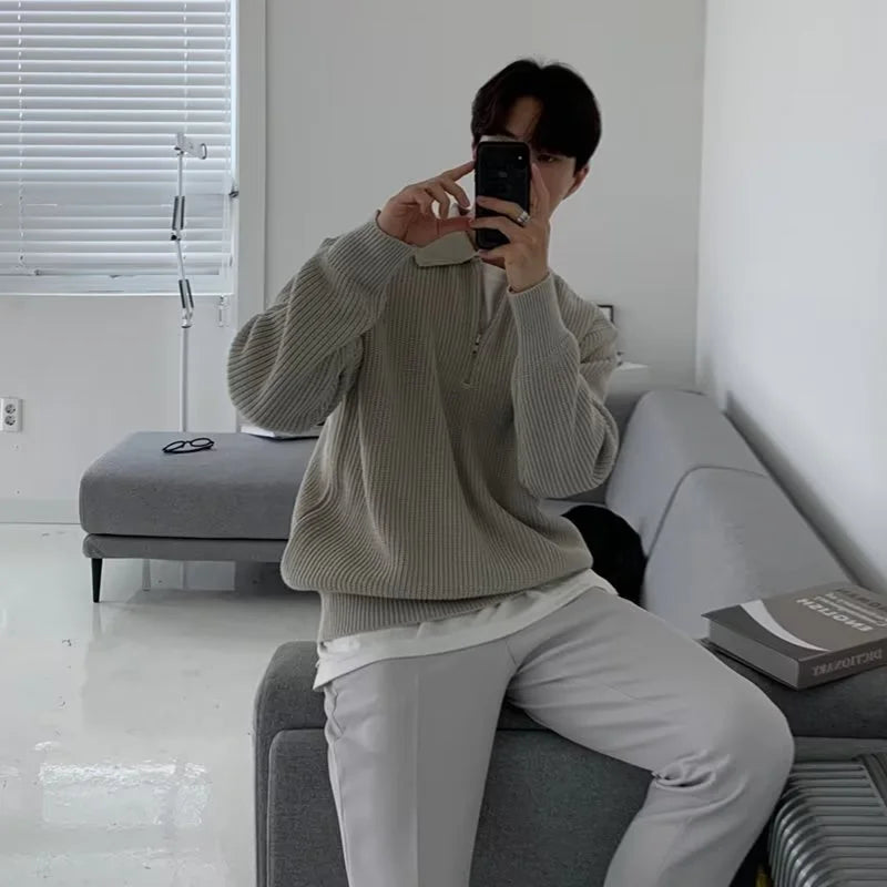 Men Korean Fashion Knitwear - Casual Pullover Sweater