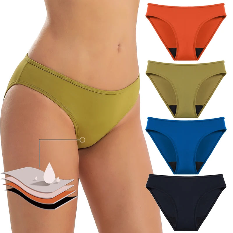 Women's Period Proof Swimwear Mid-Waist Bikini Leakproof Beach Bathing Suit