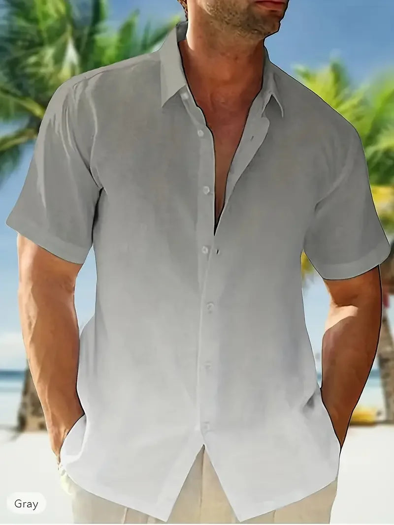 Gradient 3D Printed Men's Summer Beach Shirt