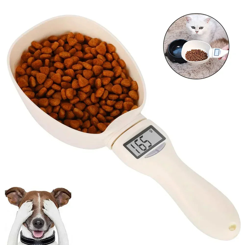 Digital Pet Food Measuring Scoop with LED Display for Dogs and Cats