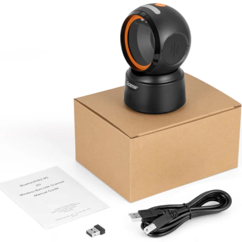 Omnidirectional 1D/2D QR Desktop Scanner – Hands-Free USB Plug & Play