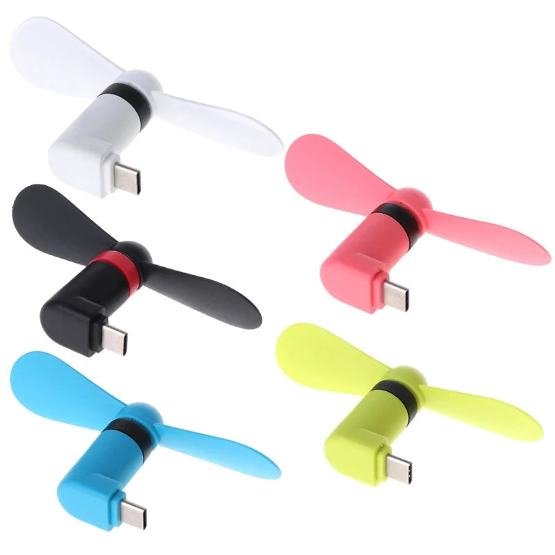 Mini USB Type-C Mobile Phone Fan – Portable 5V Gadget Cooler