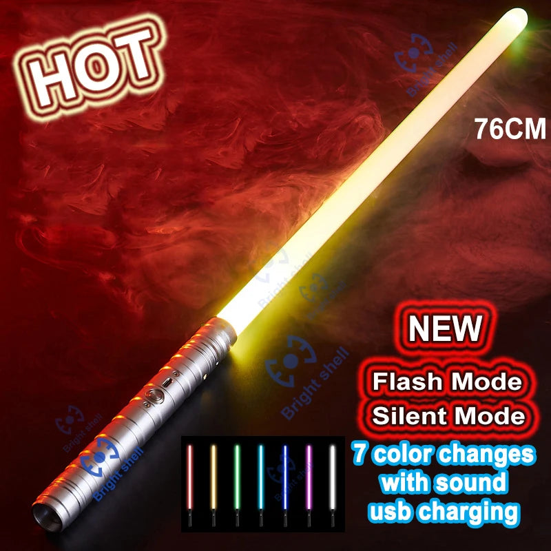 RGB Metal Lightsaber Laser Sword – 15 Color Change with Sound Effects
