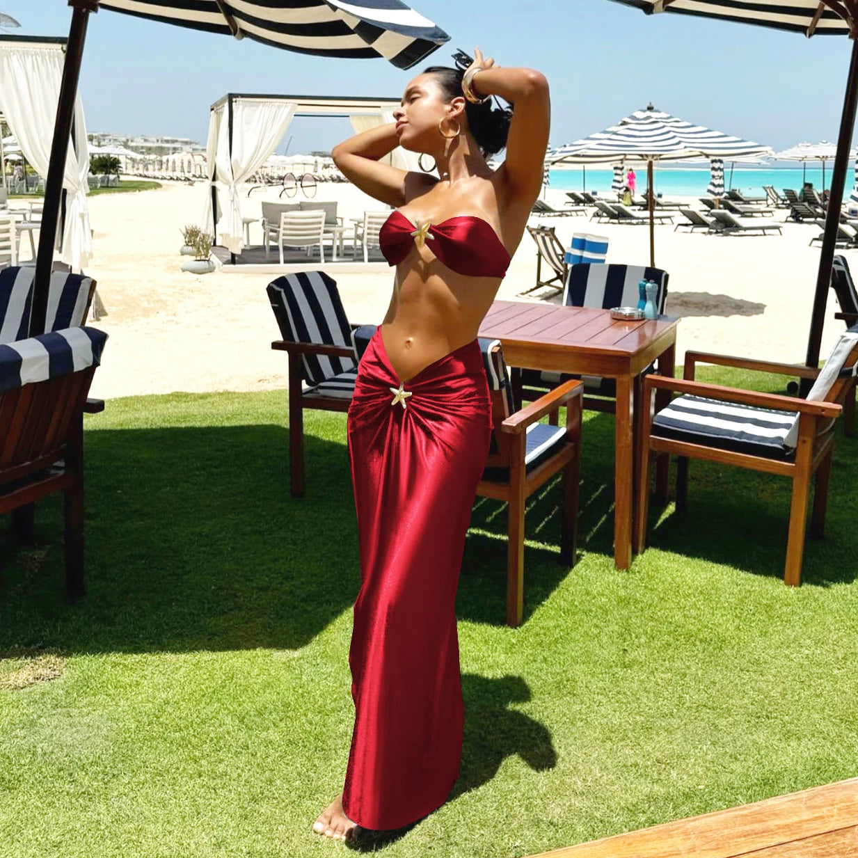 Luxury Star Bikini Set with Cover-Up – Sexy Brazilian-Inspired Swimwear