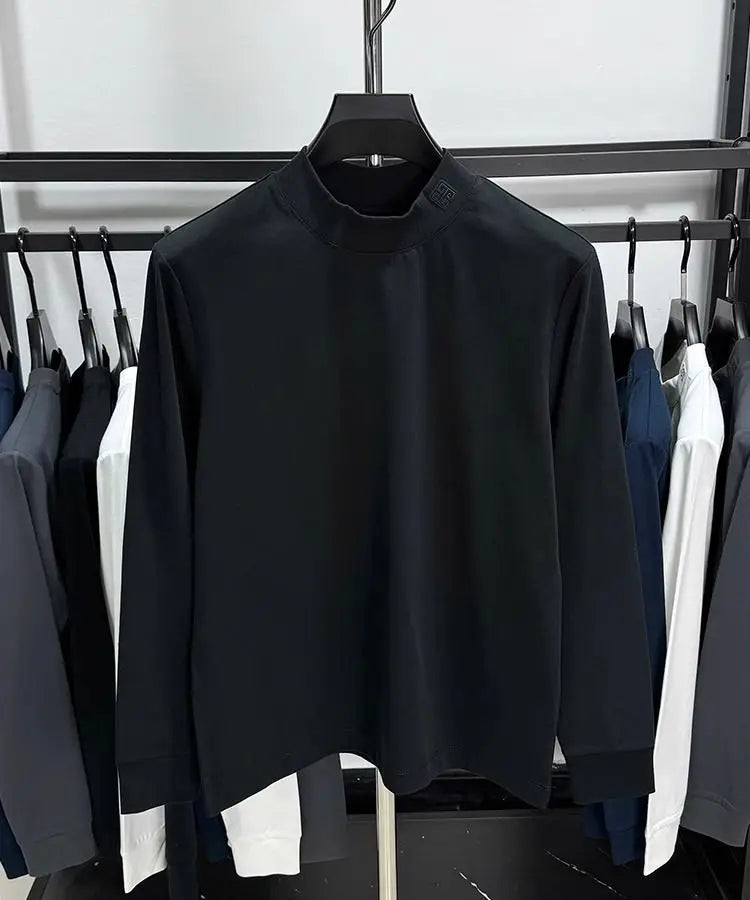 Luxury Men's Embroidered Long Sleeve T-Shirt