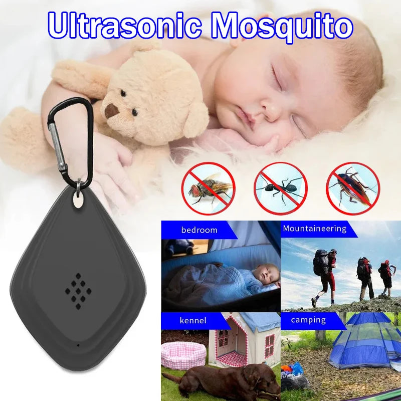 Ultrasonic Mini Mosquito Repellent – USB Rechargeable Pet Collar Bug Repeller