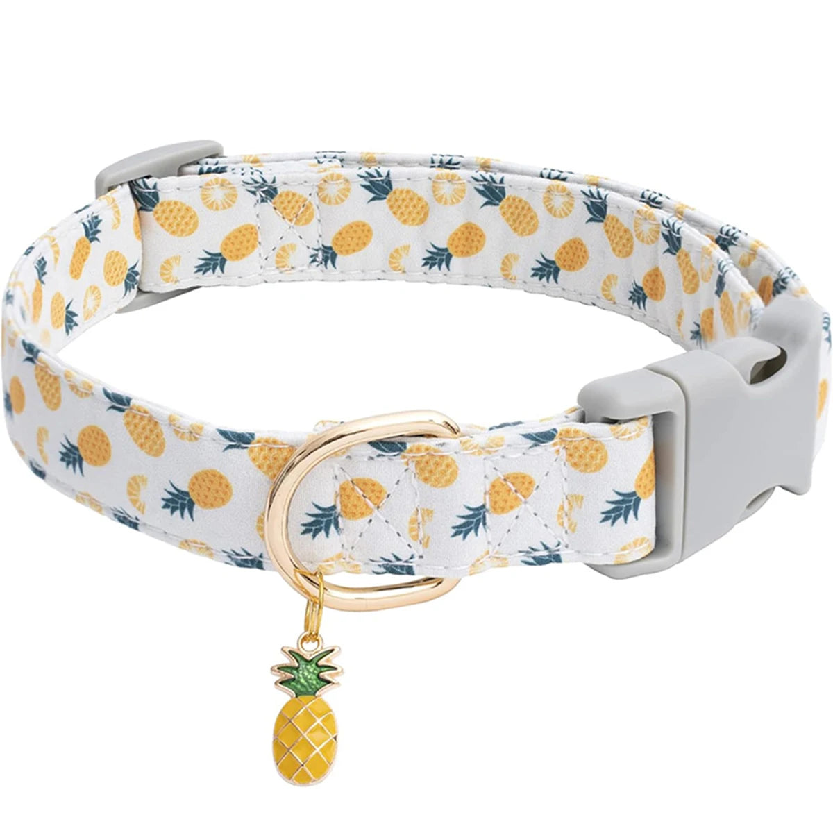 Fruit Pattern Dog and Cat Collar with Cute Metal Pendant for Pets