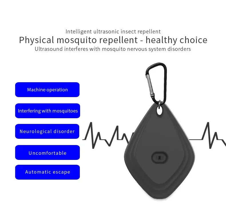 Ultrasonic Mini Mosquito Repellent – USB Rechargeable Pet Collar Bug Repeller