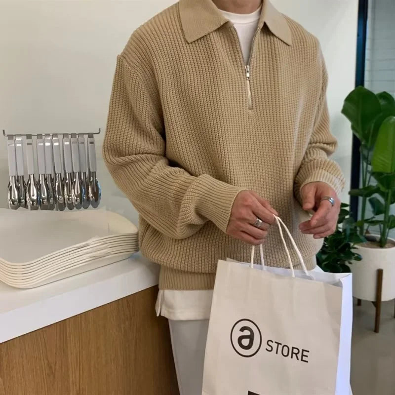 Men Korean Fashion Knitwear - Casual Pullover Sweater