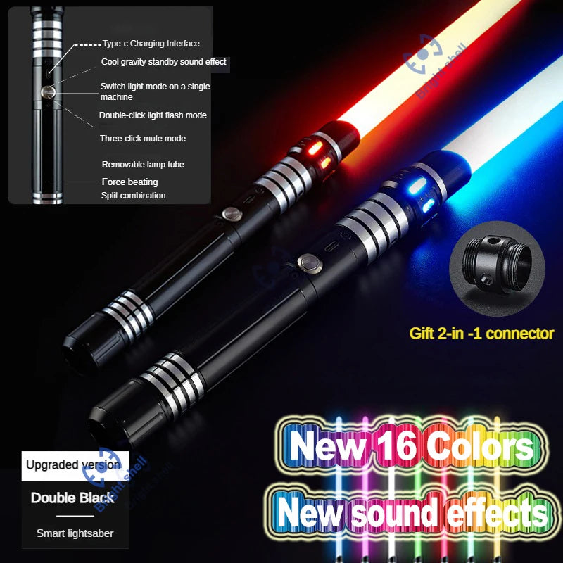 RGB Metal Lightsaber Laser Sword – 15 Color Change with Sound Effects