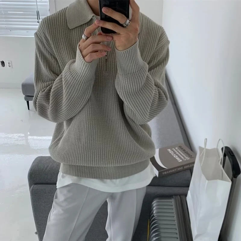 Men Korean Fashion Knitwear - Casual Pullover Sweater